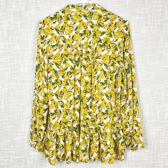 Anthropologie Maeve Janie Rabbit Print Tasseled Flounced Peasant Blouse Top - Picture 6 of 6